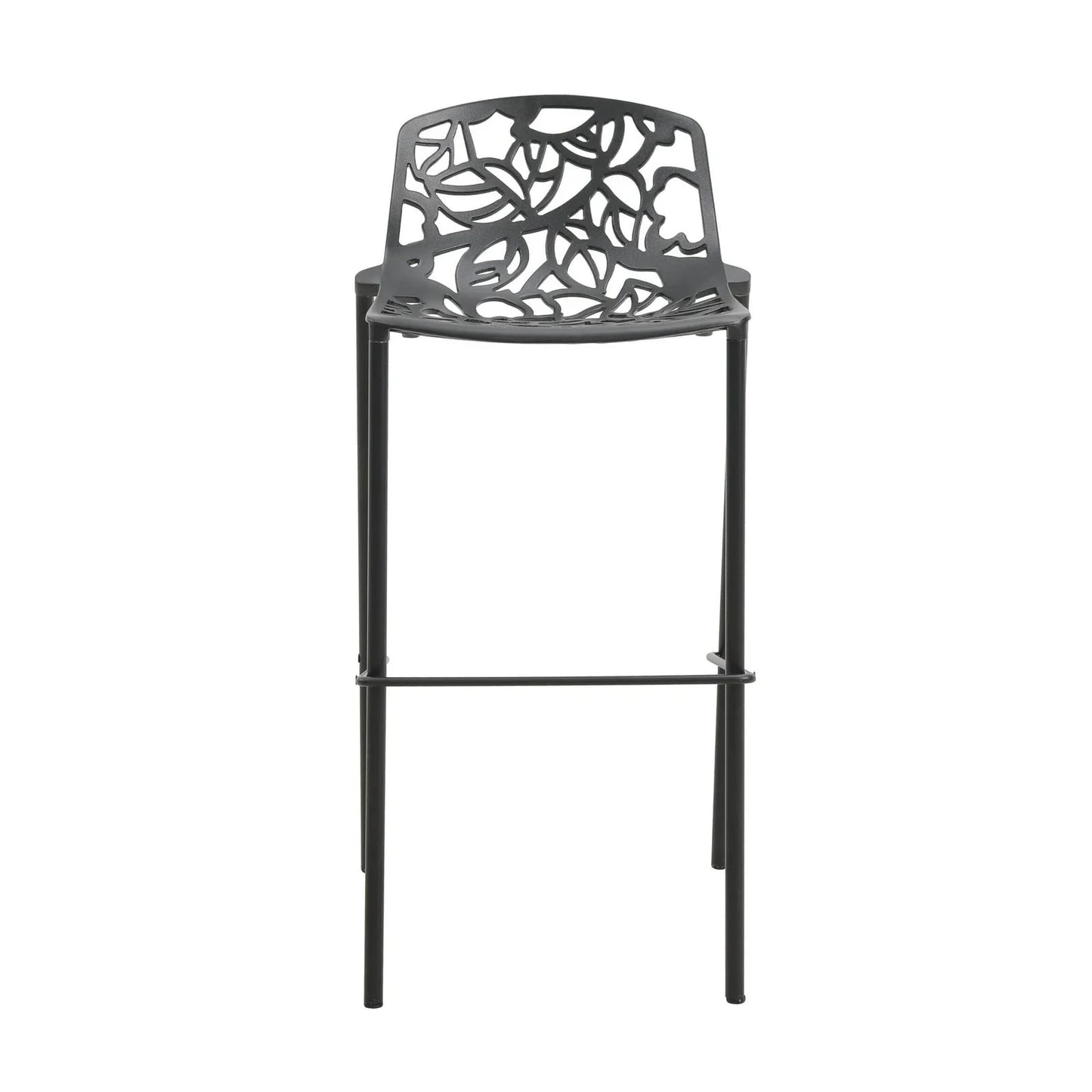 Devon Aluminum Indoor Outdoor Bar Stool with Powder Coated Frame and Footrest - Elax Furniture