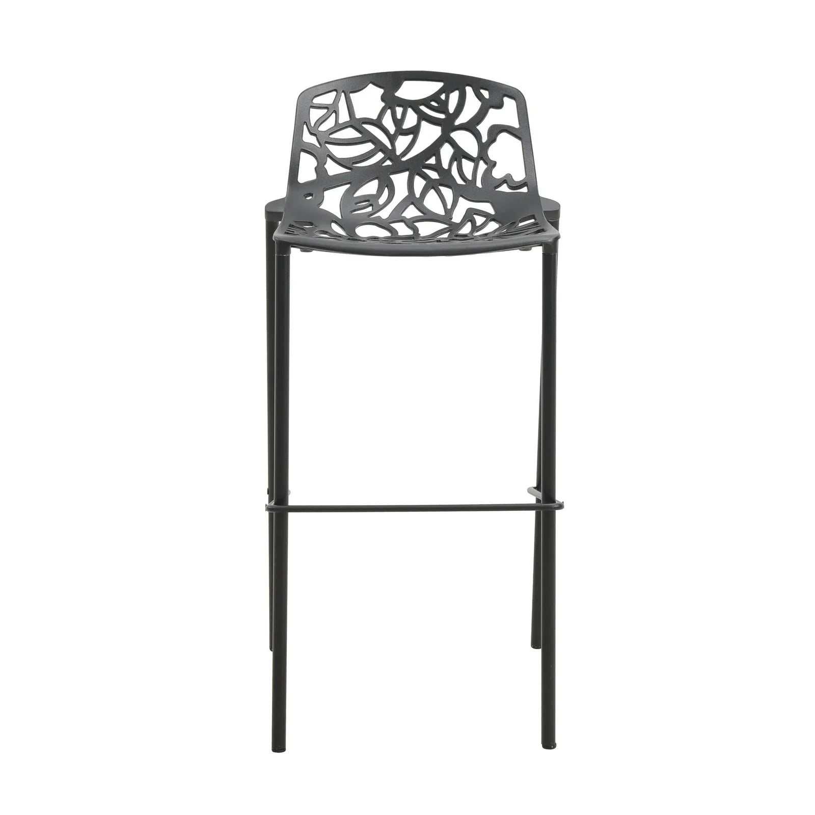 Devon Aluminum Indoor Outdoor Bar Stool with Powder Coated Frame and Footrest - Elax Furniture