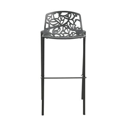 Devon Aluminum Indoor Outdoor Bar Stool with Powder Coated Frame and Footrest - Elax Furniture