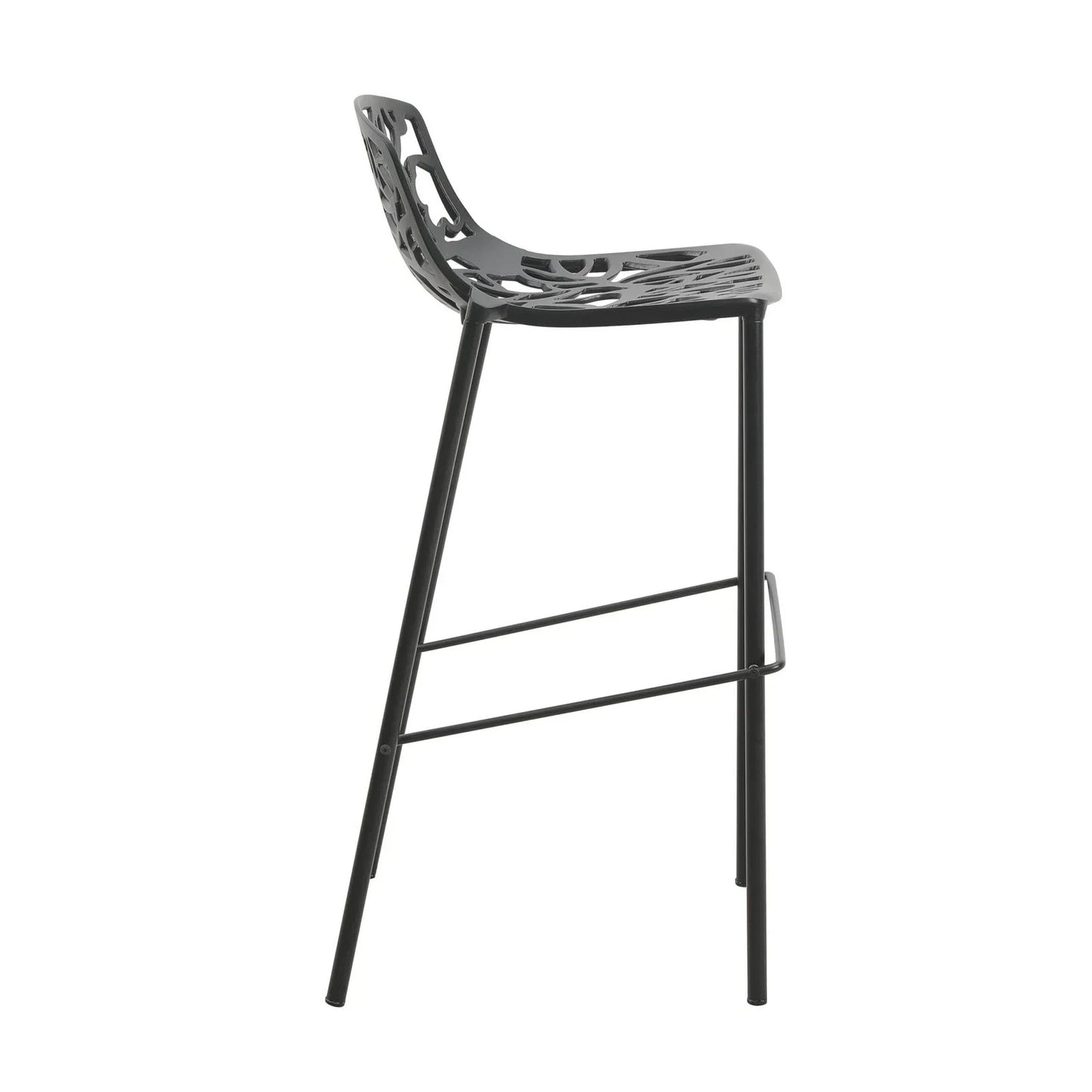 Devon Aluminum Indoor Outdoor Bar Stool with Powder Coated Frame and Footrest - Elax Furniture