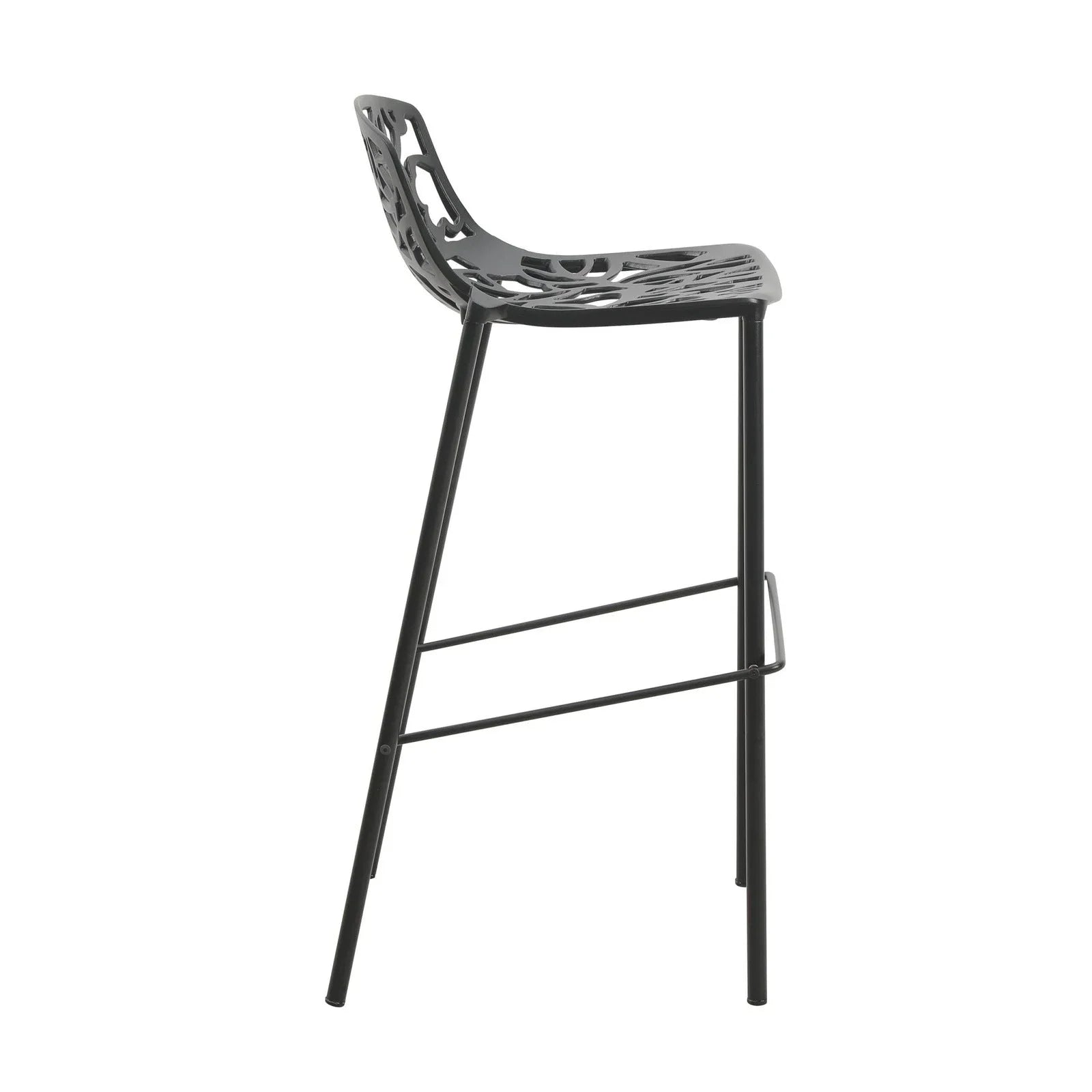 Devon Aluminum Indoor Outdoor Bar Stool with Powder Coated Frame and Footrest - Elax Furniture