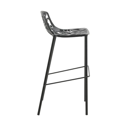 Devon Aluminum Indoor Outdoor Bar Stool with Powder Coated Frame and Footrest - Elax Furniture