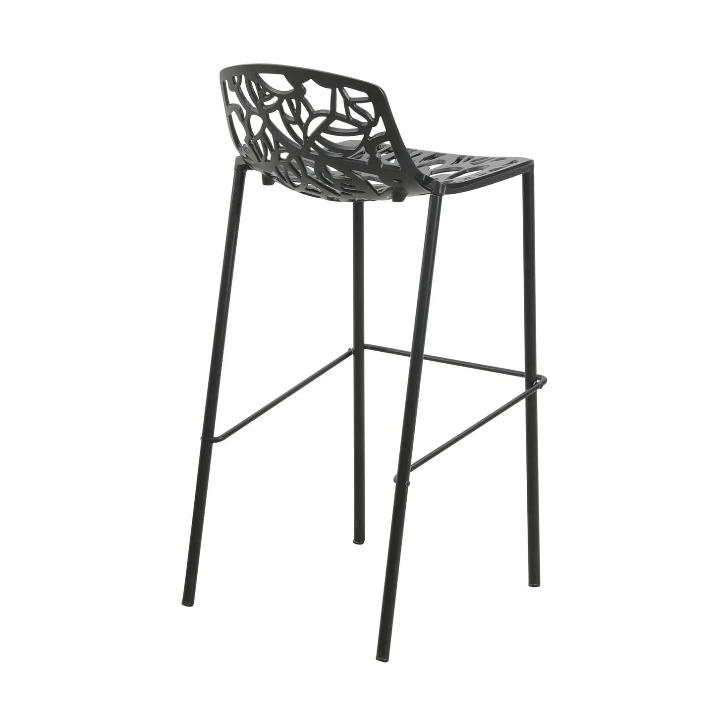 Devon Aluminum Indoor Outdoor Bar Stool with Powder Coated Frame and Footrest - Elax Furniture