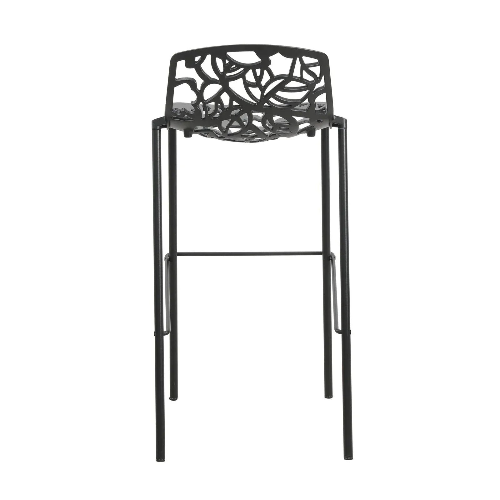 Devon Aluminum Indoor Outdoor Bar Stool with Powder Coated Frame and Footrest - Elax Furniture