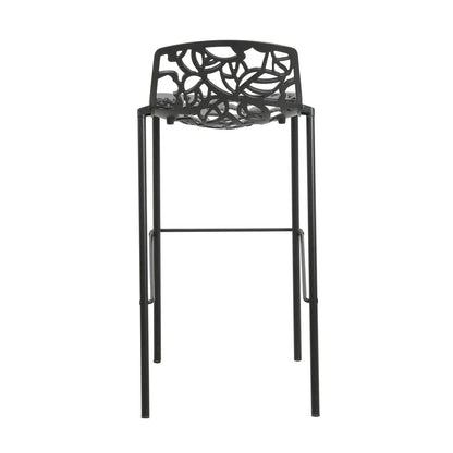 Devon Aluminum Indoor Outdoor Bar Stool with Powder Coated Frame and Footrest - Elax Furniture