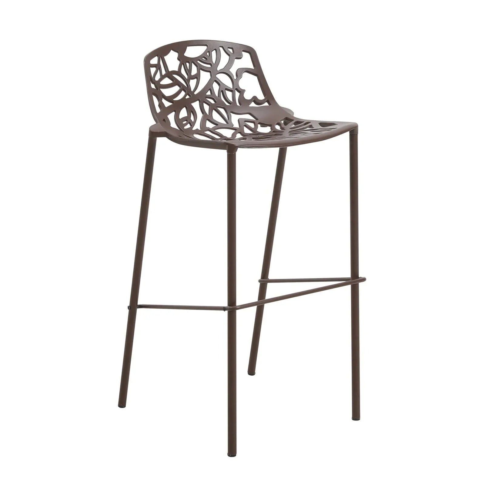 Devon Aluminum Indoor Outdoor Bar Stool with Powder Coated Frame and Footrest - Elax Furniture