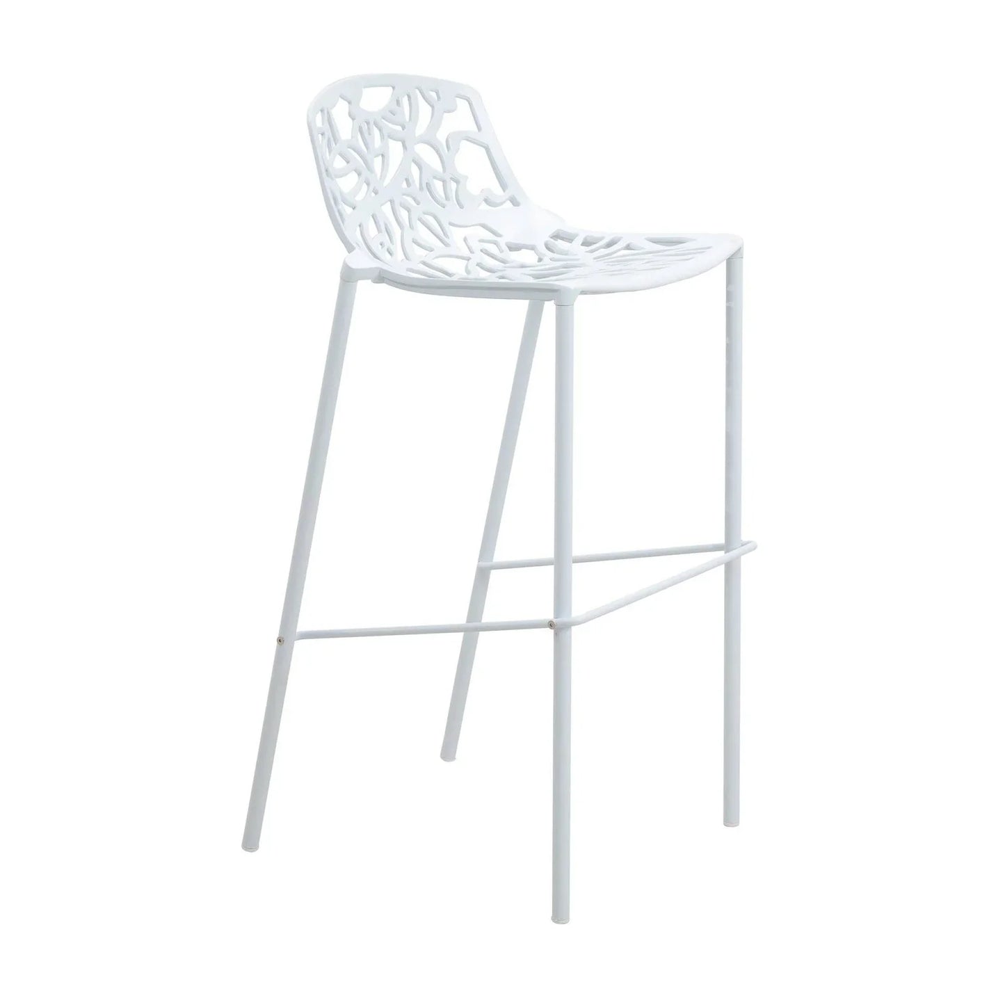 Devon Aluminum Indoor Outdoor Bar Stool with Powder Coated Frame and Footrest - Elax Furniture