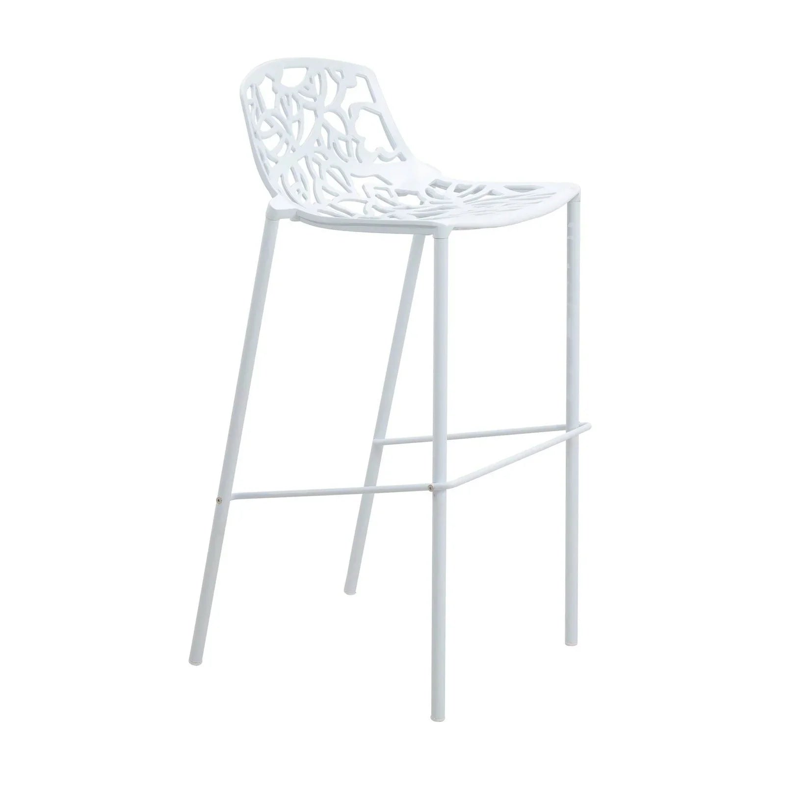 Devon Aluminum Indoor Outdoor Bar Stool with Powder Coated Frame and Footrest - Elax Furniture