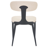Dilenny Leather Dining Chair with Black Finish Steel Legs