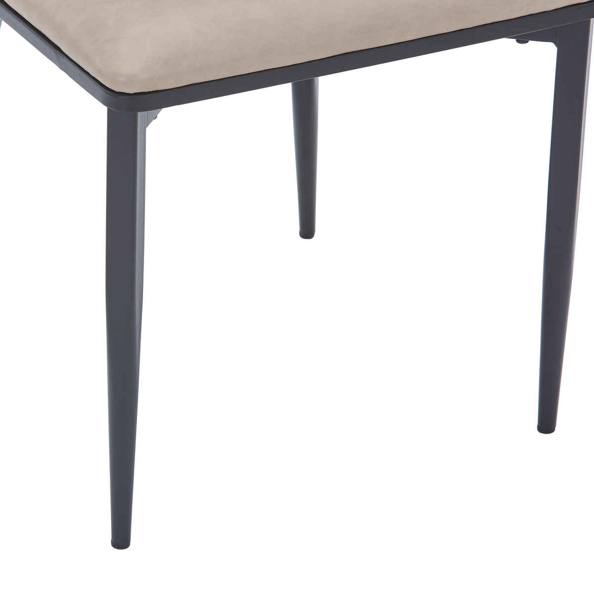 Dilenny Leather Dining Chair with Black Finish Steel Legs