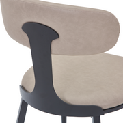 Dilenny Leather Dining Chair with Black Finish Steel Legs