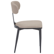 Dilenny Leather Dining Chair with Black Finish Steel Legs