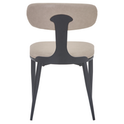 Dilenny Leather Dining Chair with Black Finish Steel Legs