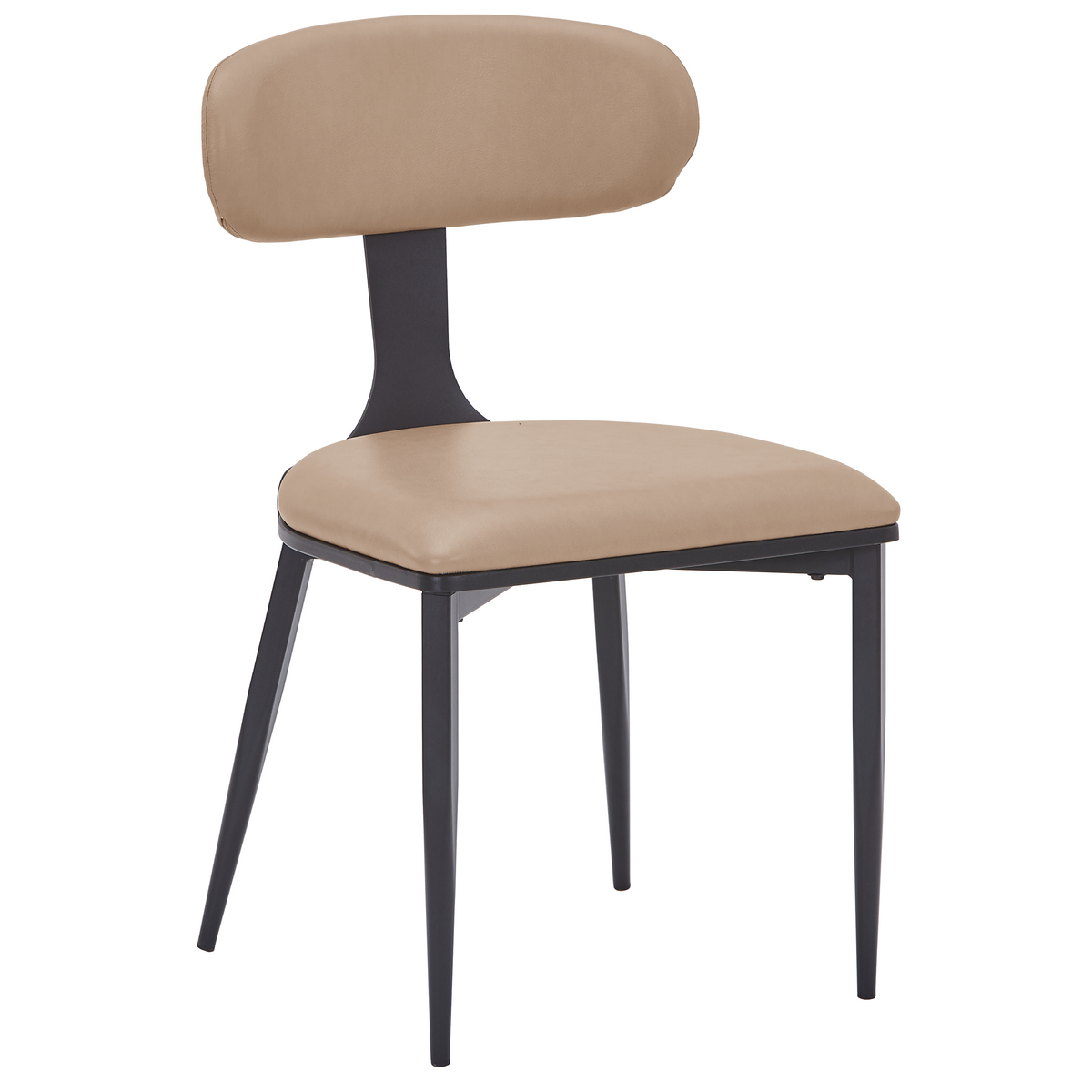 Dilenny Leather Dining Chair with Black Finish Steel Legs
