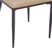 Dilenny Leather Dining Chair with Black Finish Steel Legs