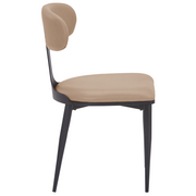 Dilenny Leather Dining Chair with Black Finish Steel Legs