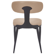 Dilenny Leather Dining Chair with Black Finish Steel Legs