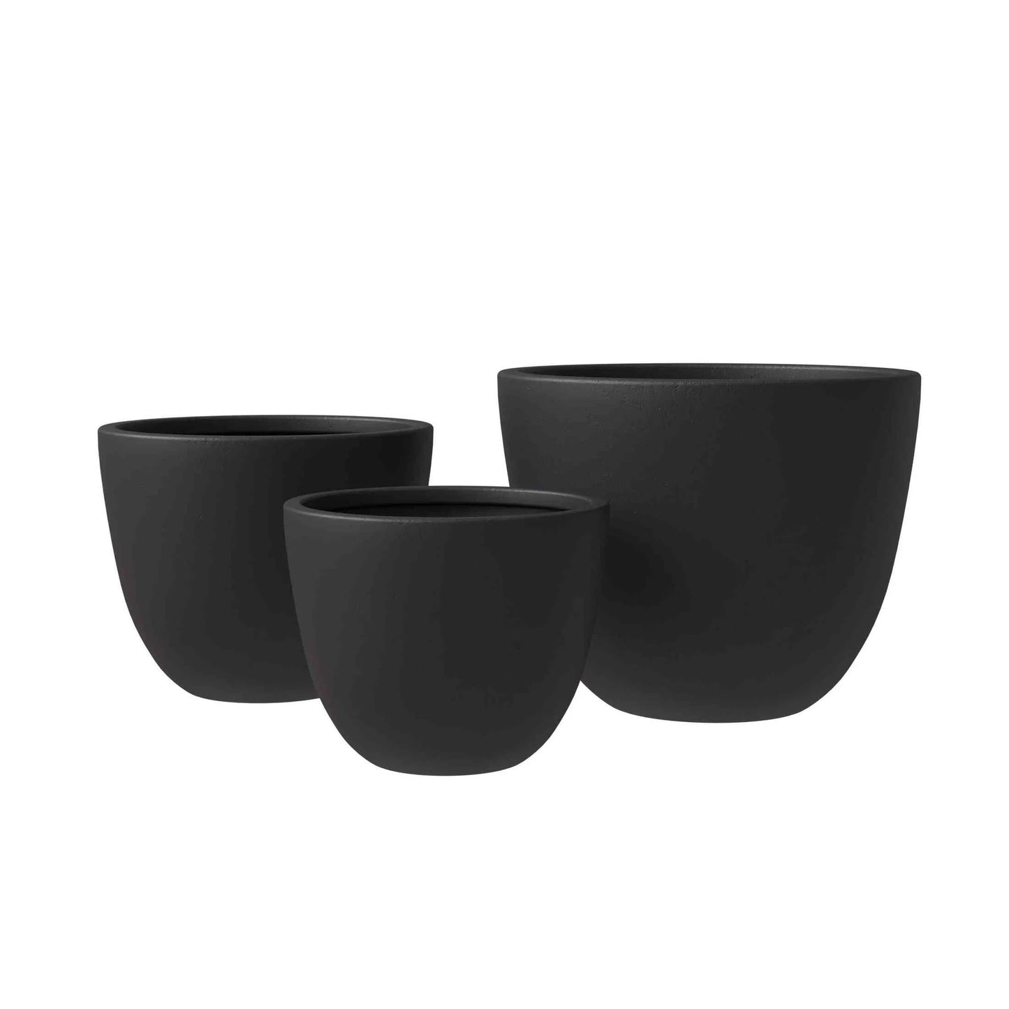 Dahlia 3-Piece Fiberstone and MGO Clay Planter Set, Mid-Century Modern Round Planter Pot for Indoor and Outdoor Home - Elax Furniture