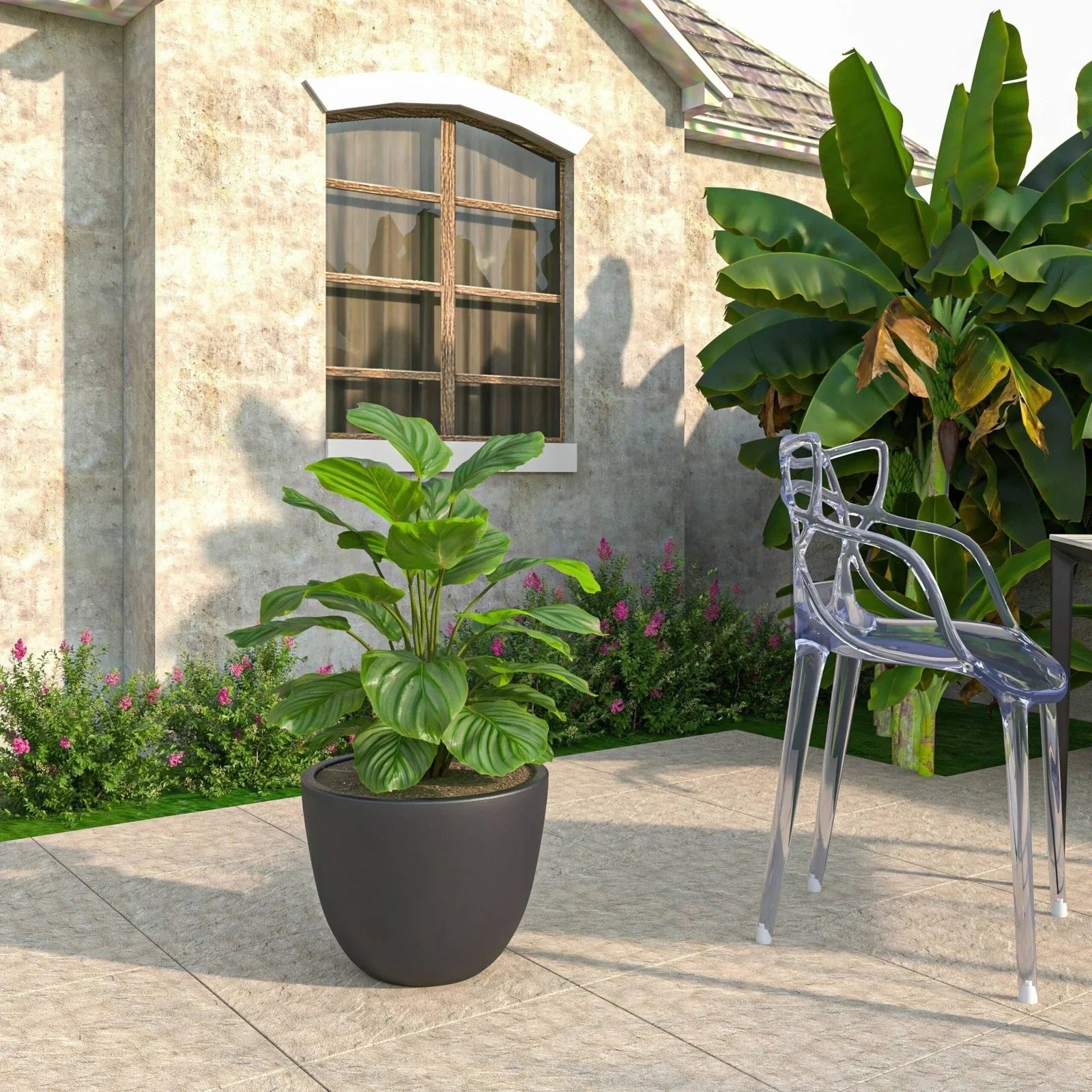 Dahlia Modern Fiberstone and MgO Clay Planter Pot for Indoor and Outdoor - Elax Furniture