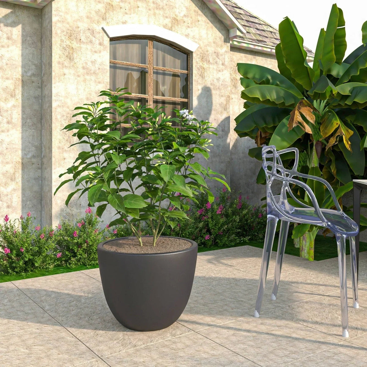 Dahlia Modern Fiberstone and MgO Clay Planter Pot for Indoor and Outdoor - Elax Furniture