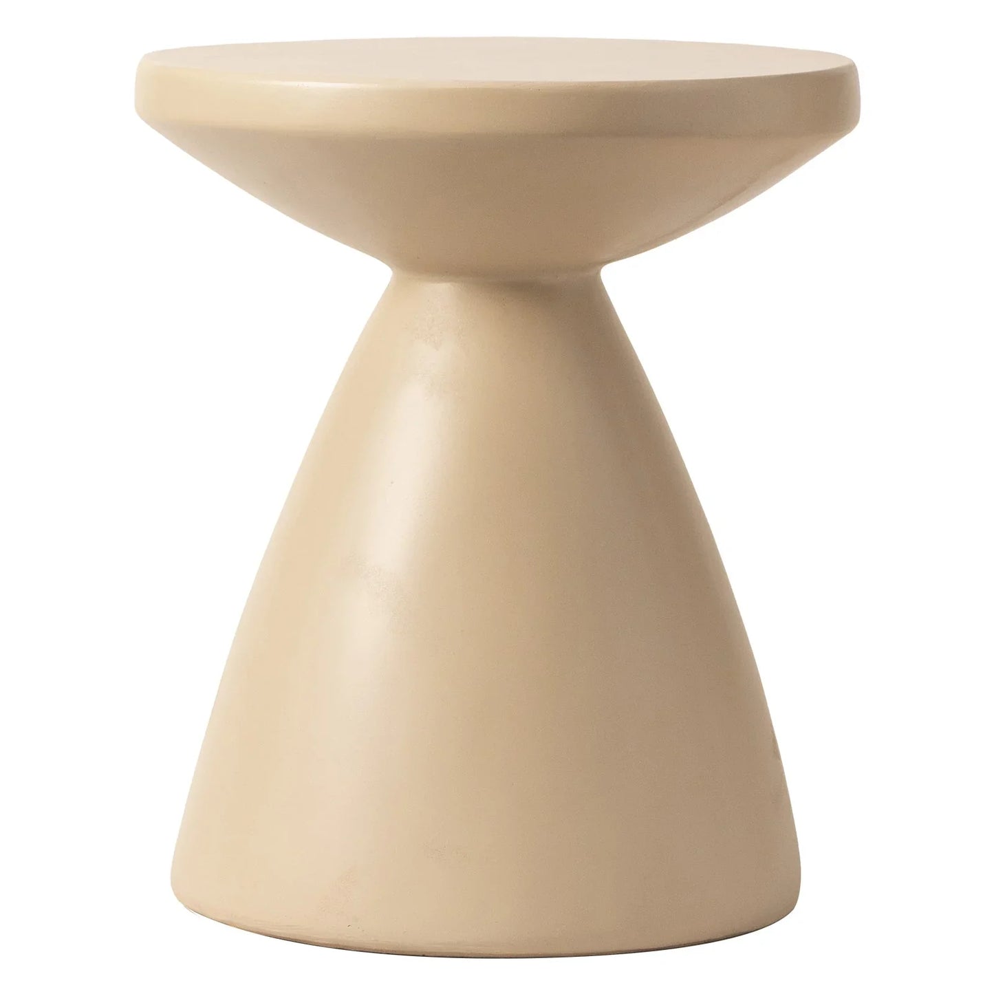 Dune Side Table Fiberstone Round Accent Table and Hourglass Pedestal Base - Elax Furniture