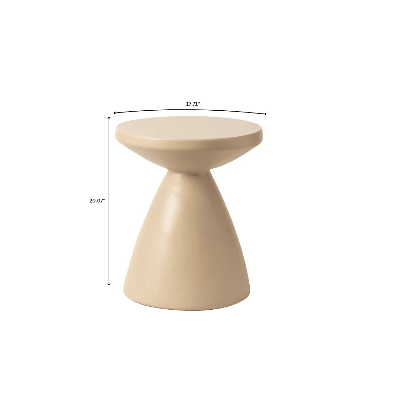 Dune Side Table Fiberstone Round Accent Table and Hourglass Pedestal Base - Elax Furniture