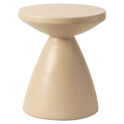 Dune Side Table Fiberstone Round Accent Table and Hourglass Pedestal Base - Elax Furniture
