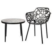 Devon Tree Design Glass Top Aluminum Base Outdoor End Table - Elax Furniture