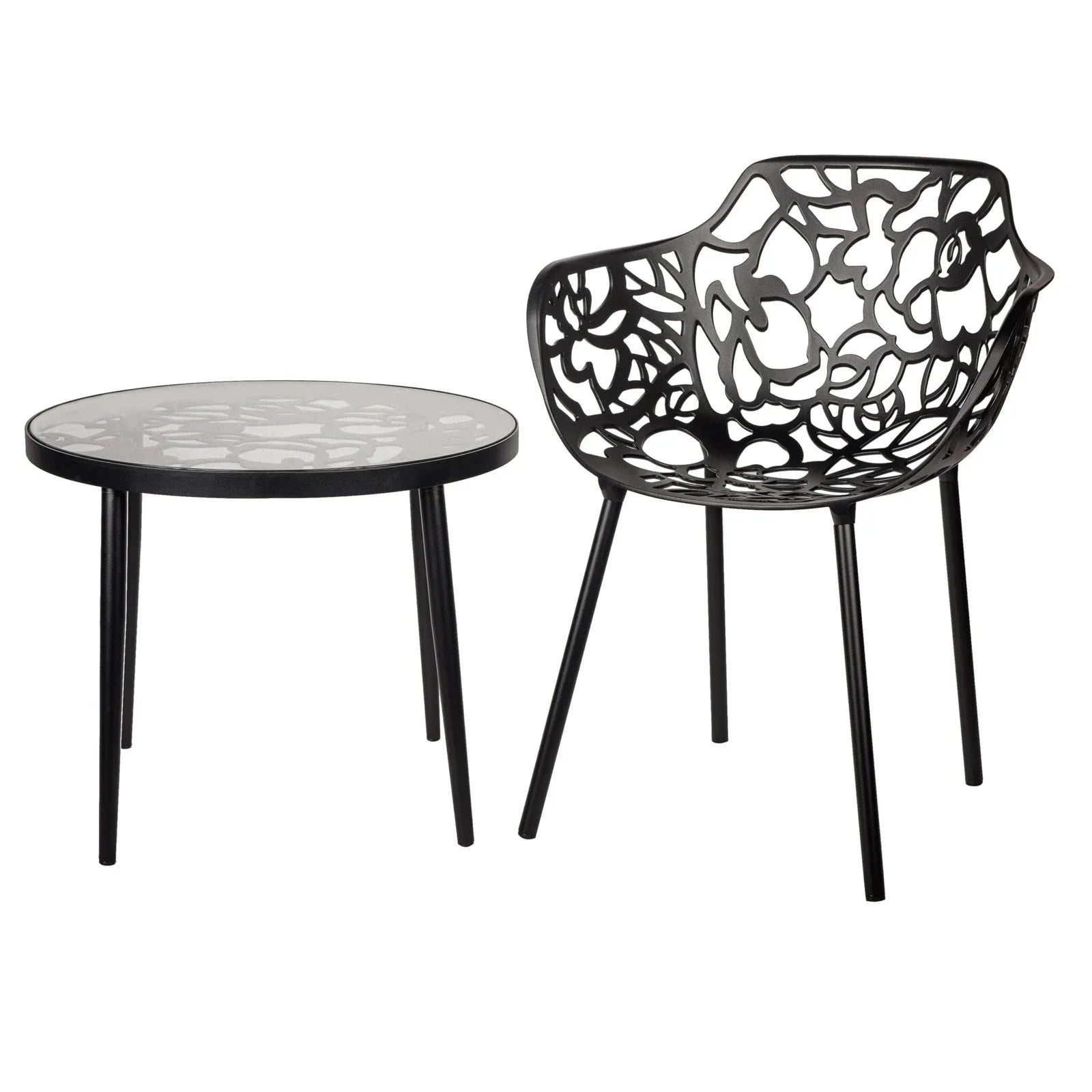 Devon Tree Design Glass Top Aluminum Base Outdoor End Table - Elax Furniture