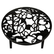 Devon 3-Piece Patio Dining Set: Aluminum Table with Glass Top & 2 Stackable Flower Chairs - Elax Furniture