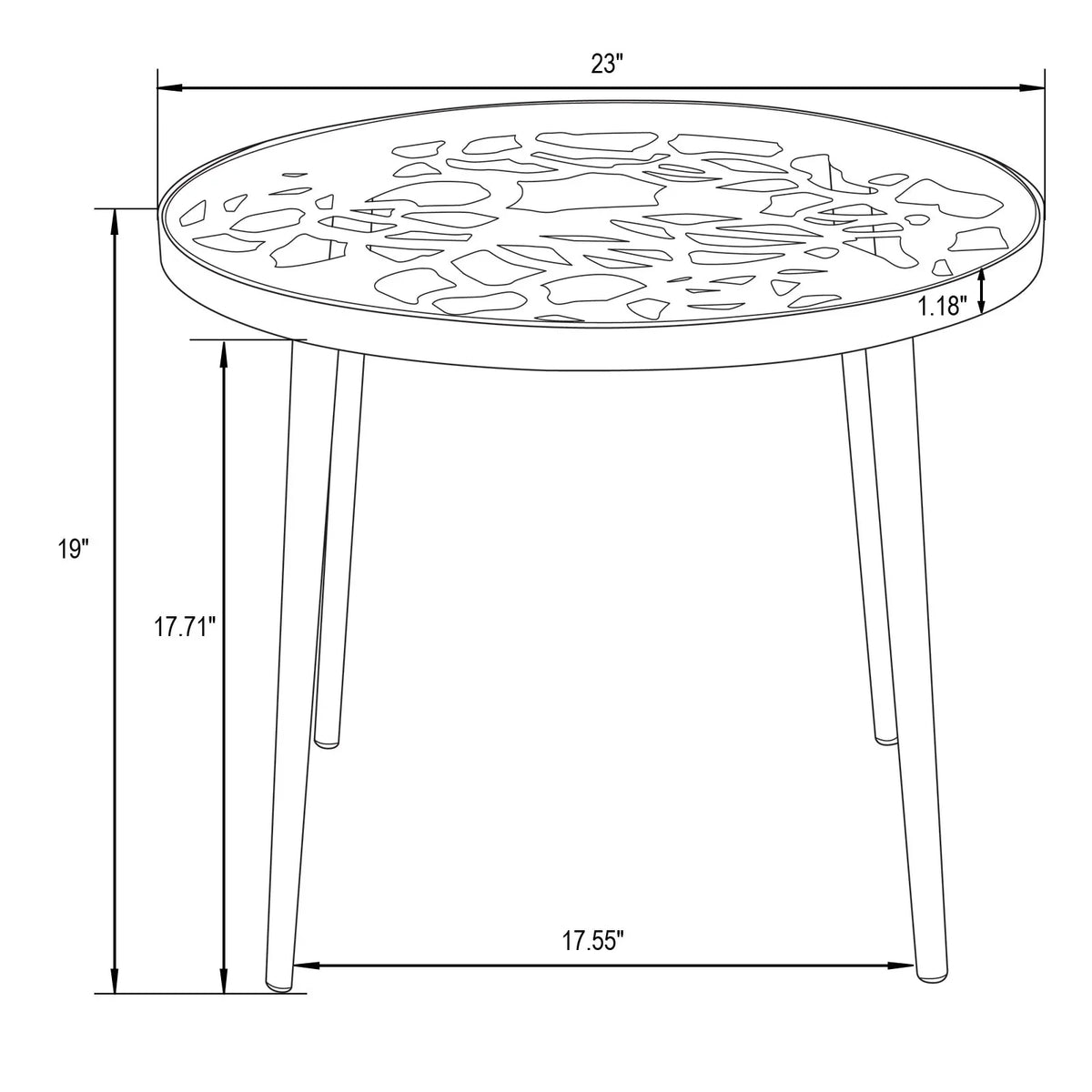 Devon Tree Design Glass Top Aluminum Base Outdoor End Table - Elax Furniture