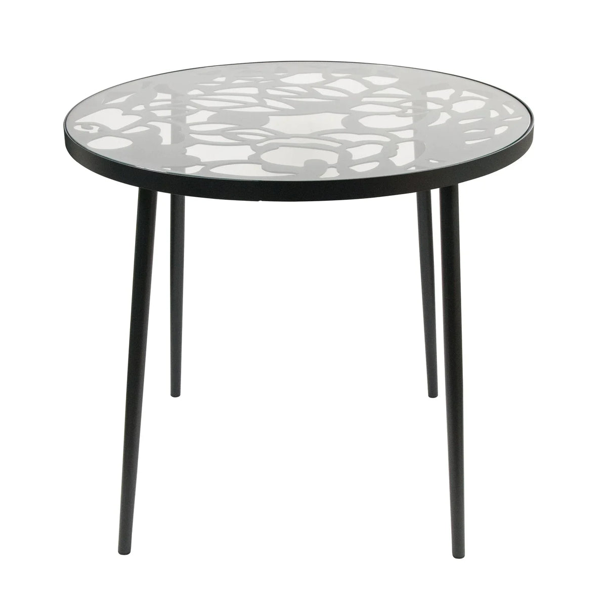 Devon 5-Piece Outdoor Dining Set: Aluminum Table with Glass Top & 4 Flower Armchairs - Elax Furniture