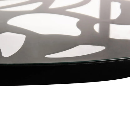 Devon 7-Piece Outdoor Dining Set: Aluminum Table with Glass Top & 6 Stackable Flower Chairs - Elax Furniture