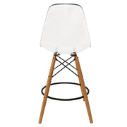 Dover Mid-Century Modern Plastic Barstool with Beech Wood Legs for Kitchen and Dining Room - Elax Furniture
