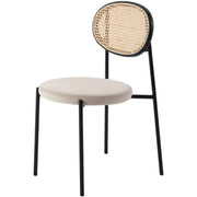 Euston Modern Upholstered Dining Chair with Round Wicker/Velvet Back Style - Elax Furniture