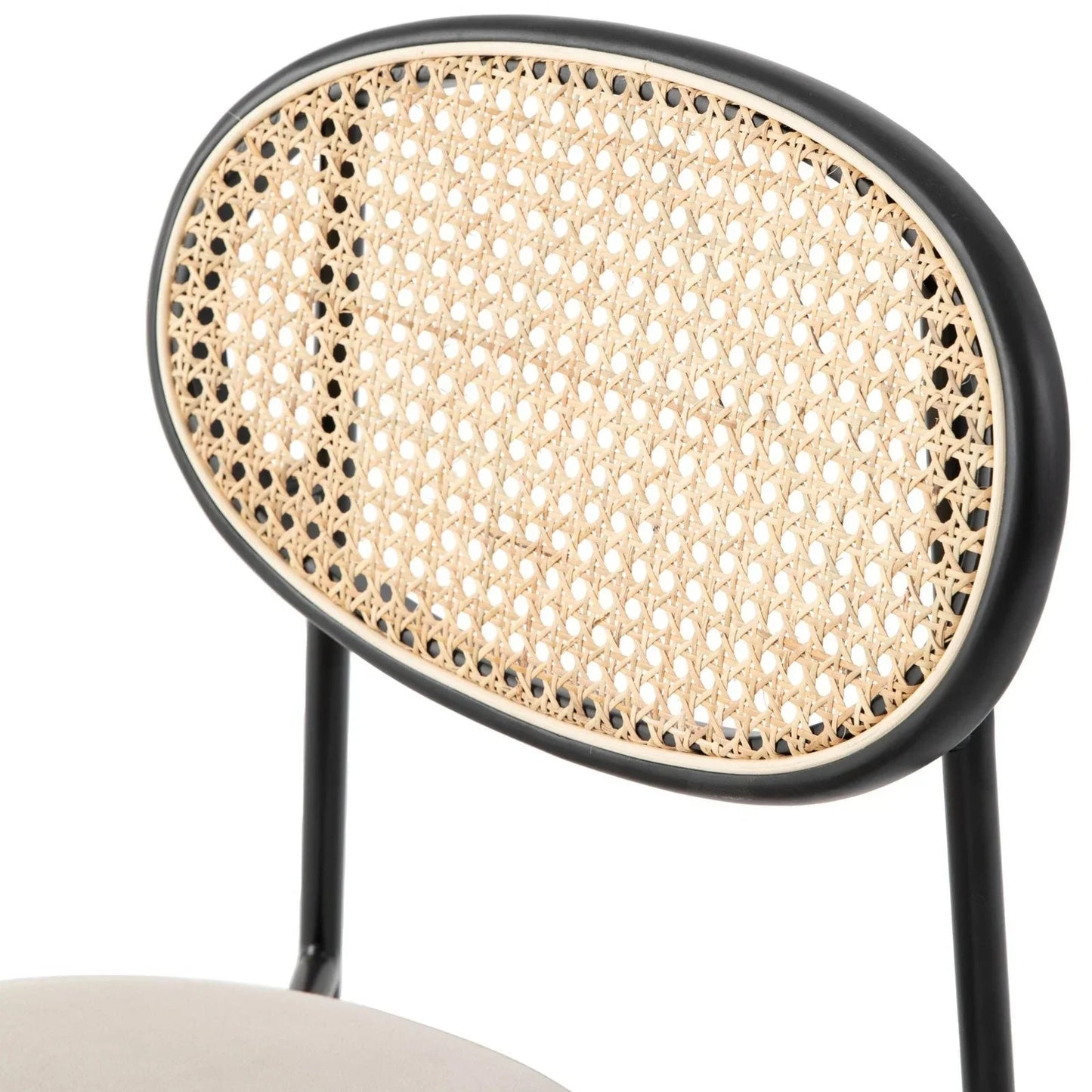 Euston Modern Upholstered Dining Chair with Round Wicker/Velvet Back Style - Elax Furniture