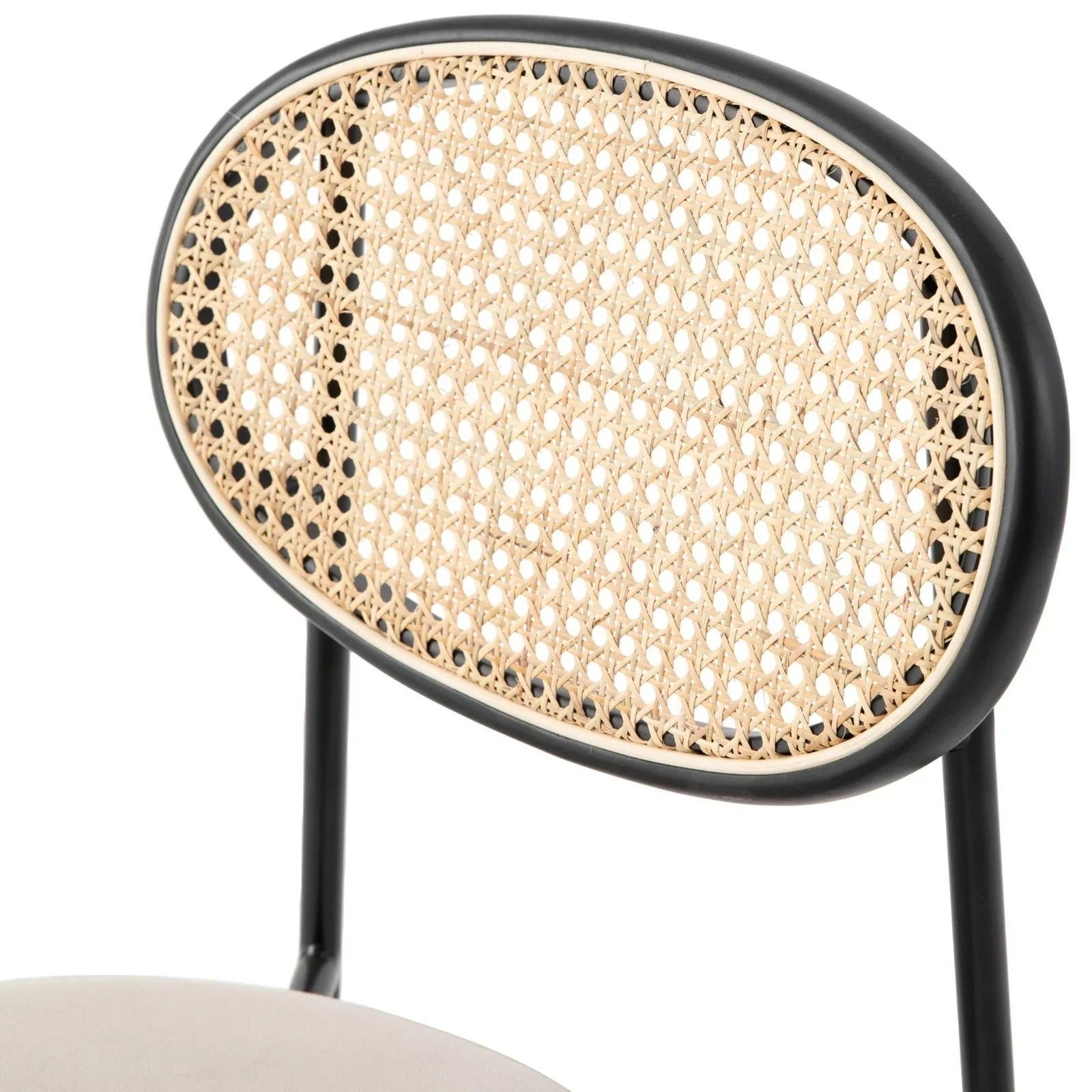 Euston Modern Upholstered Dining Chair with Round Wicker/Velvet Back Style - Elax Furniture