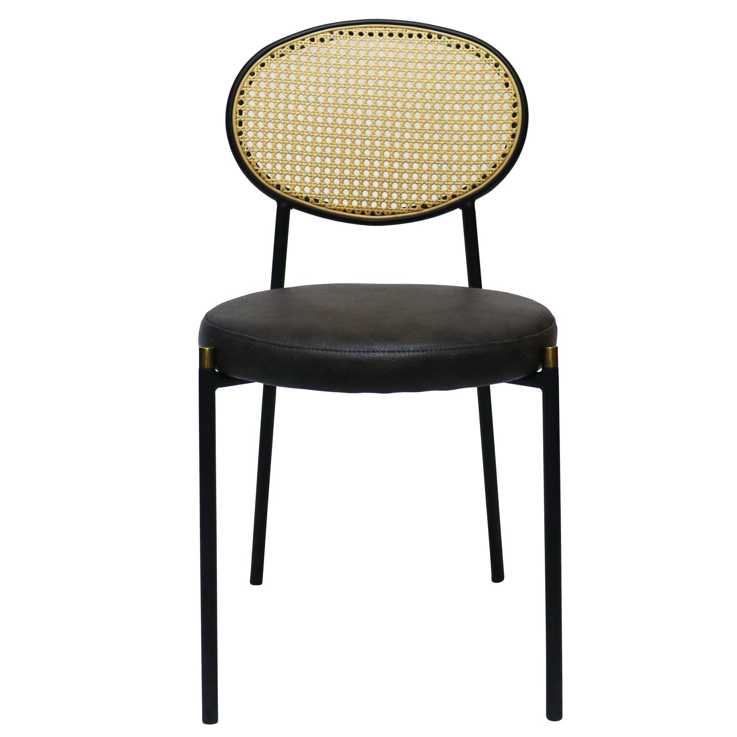 Euston Modern Upholstered Dining Chair with Round Wicker/Velvet Back Style - Elax Furniture