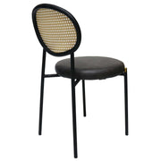 Euston Modern Upholstered Dining Chair with Round Wicker/Velvet Back Style - Elax Furniture