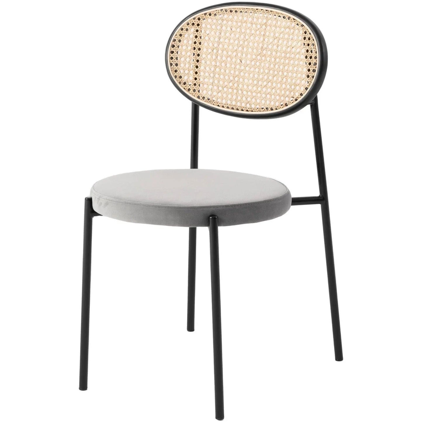 Euston Modern Upholstered Dining Chair with Round Wicker/Velvet Back Style - Elax Furniture