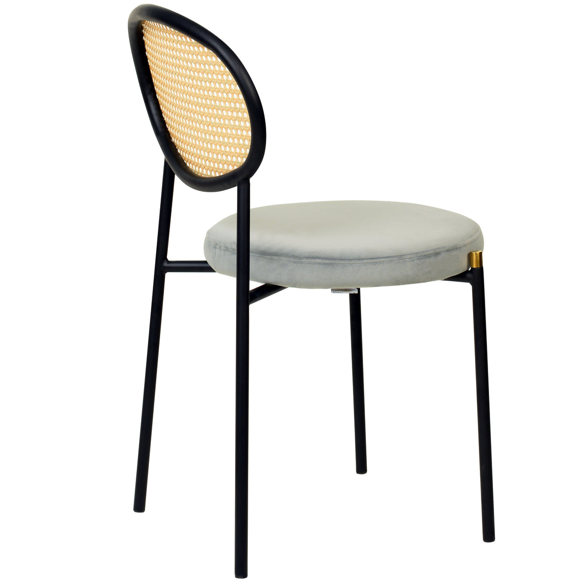 Euston Modern Upholstered Dining Chair with Round Wicker/Velvet Back Style