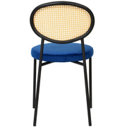 Euston Modern Upholstered Dining Chair with Round Wicker/Velvet Back Style