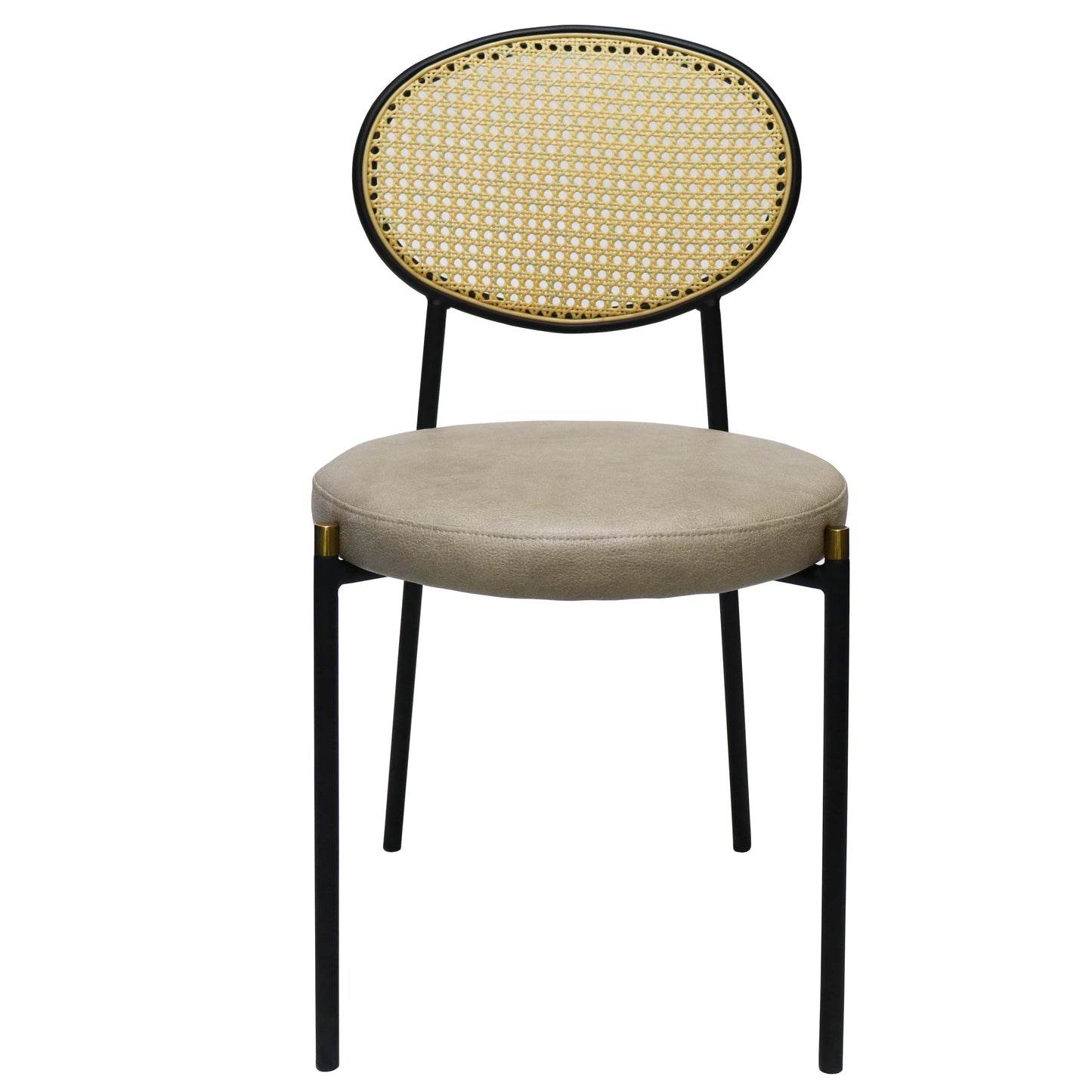 Euston Modern Upholstered Dining Chair with Round Wicker/Velvet Back Style - Elax Furniture
