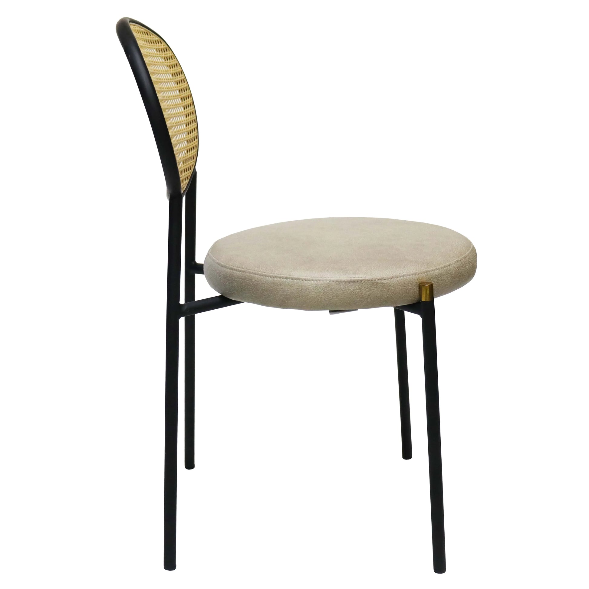 Euston Modern Upholstered Dining Chair with Round Wicker/Velvet Back Style - Elax Furniture