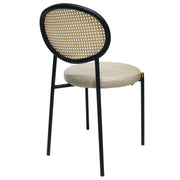 Euston Modern Upholstered Dining Chair with Round Wicker/Velvet Back Style - Elax Furniture