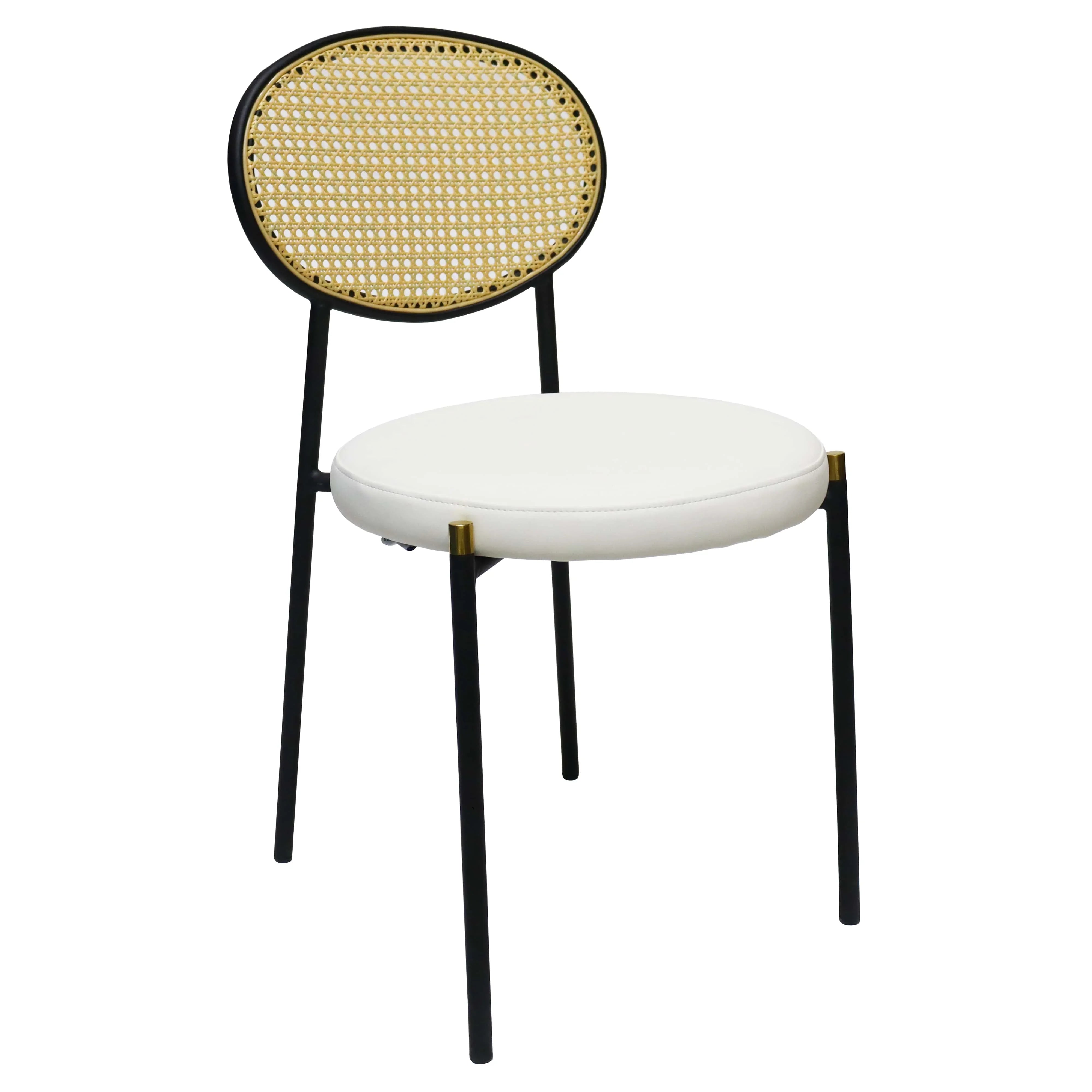 Euston Modern Upholstered Dining Chair with Round Wicker/Velvet Back Style - Elax Furniture