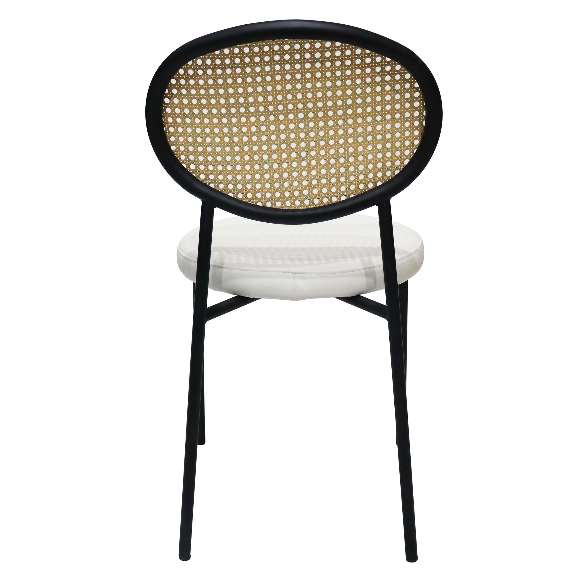 Euston Modern Upholstered Dining Chair with Round Wicker/Velvet Back Style - Elax Furniture