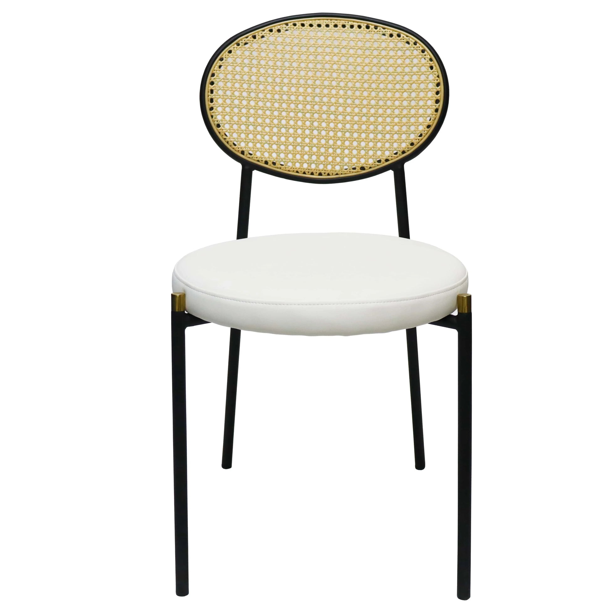 Euston Modern Upholstered Dining Chair with Round Wicker/Velvet Back Style - Elax Furniture