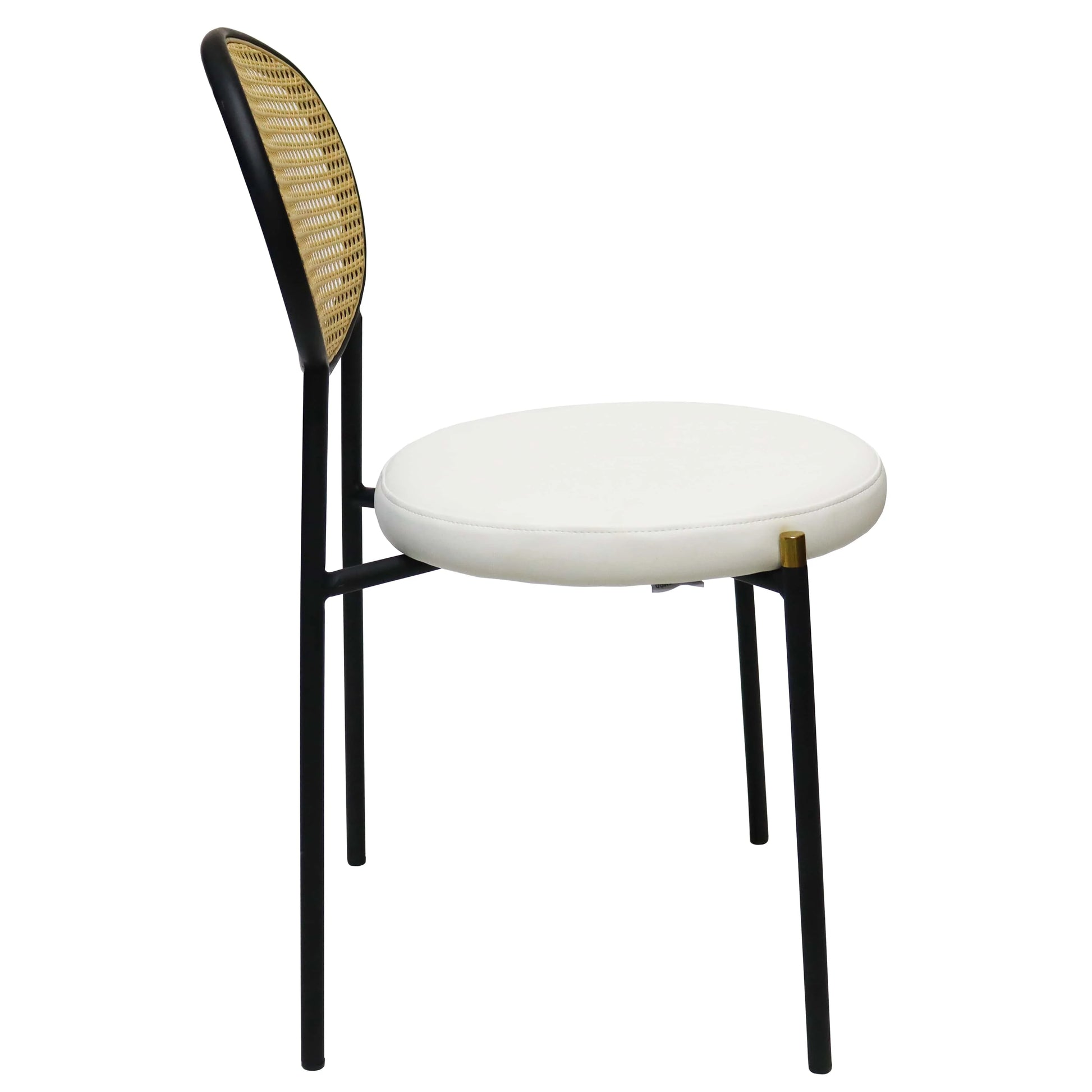 Euston Modern Upholstered Dining Chair with Round Wicker/Velvet Back Style - Elax Furniture