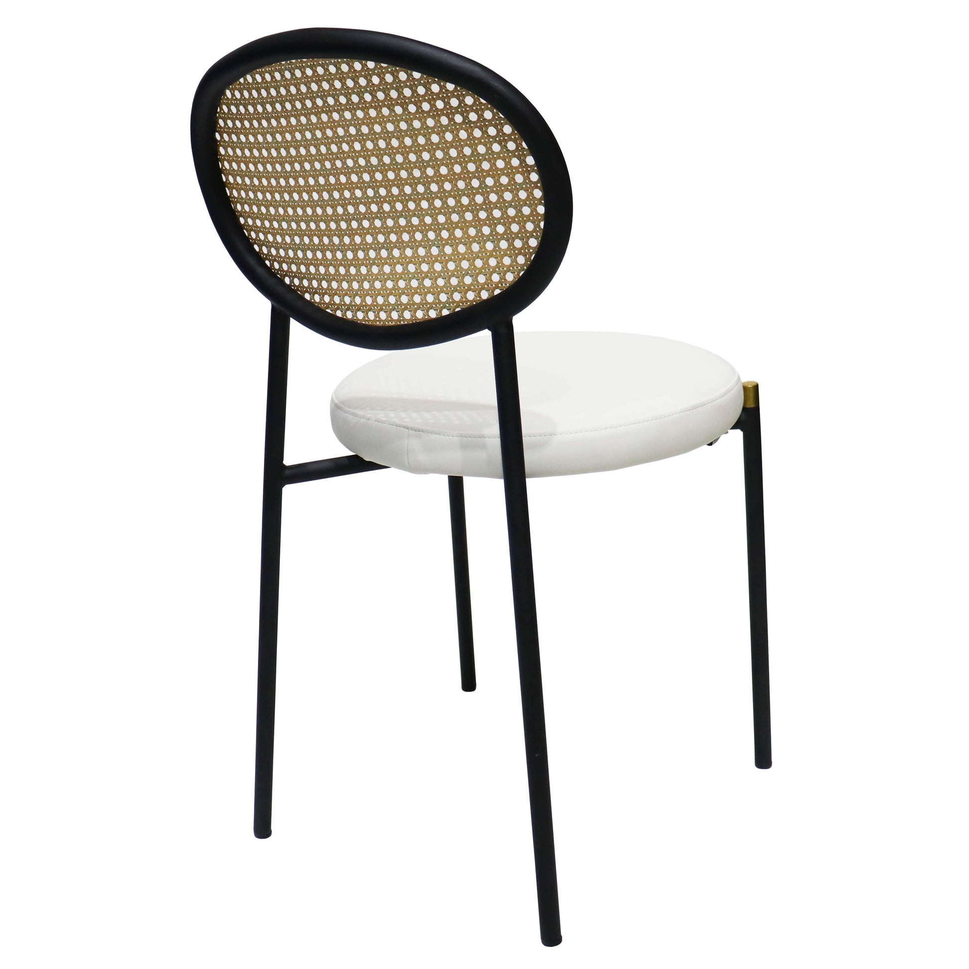 Euston Modern Upholstered Dining Chair with Round Wicker/Velvet Back Style - Elax Furniture